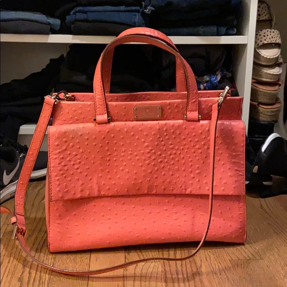 Kate Spade Coral Pink Crock Tote/Shoulder Bag